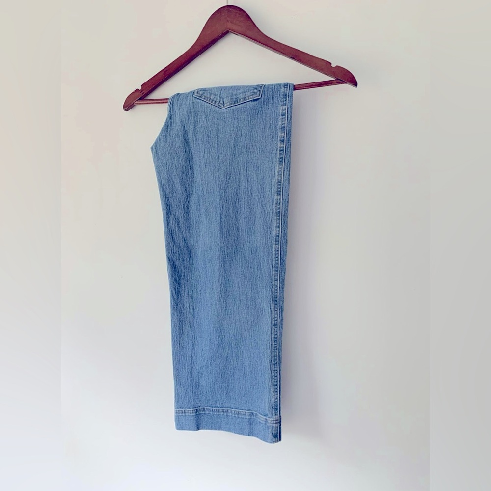 Fitted wide leg jeans pale blue